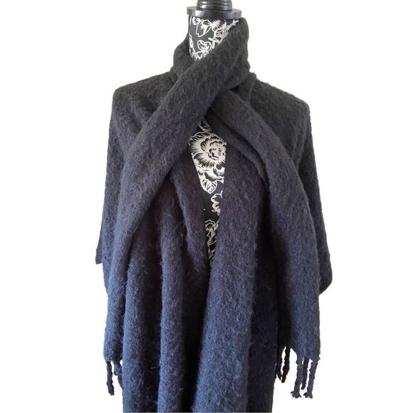 Nwt David And Young Sweater Wrap Built In Scarf Shawl Winter Poncho - Picture 6 of 13